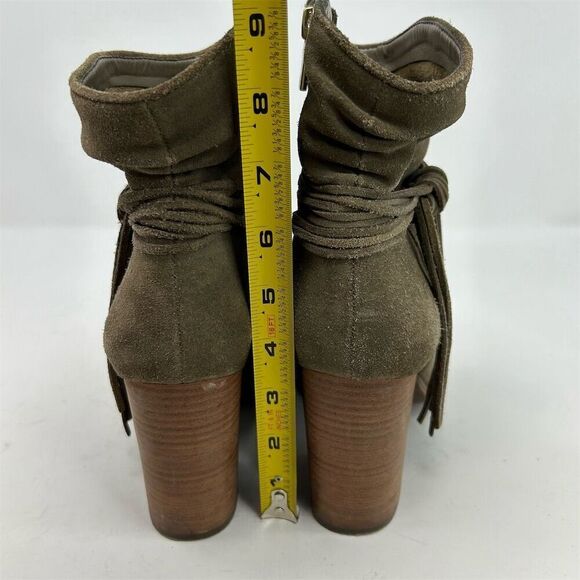 Jessica Simpson Women's Gray Ankle Booties Size 9 Fringe Tassel Block Heel - Picture 10 of 15